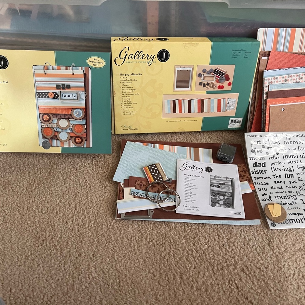 Hanging album kit. Idea booklet & all embellishments